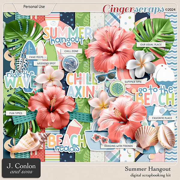 Summer Hangout Digital Scrapbooking Kit by J. Conlon and Sons