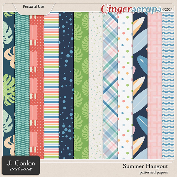 Summer Hangout Patterned Papers by J. Conlon and Sons