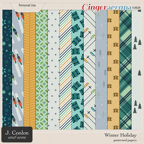 Winter Holiday Patterned Papers by J. Conlon and Sons