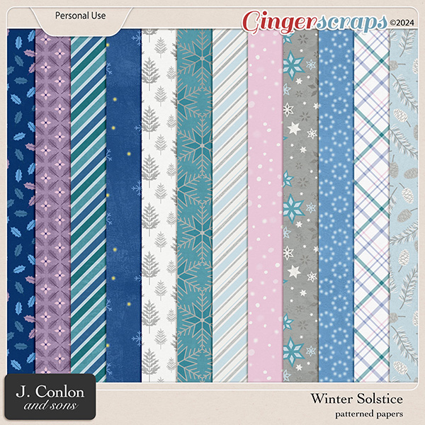 Winter Solstice Patterned Papers by J. Conlon and Sons