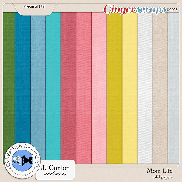 Mom Life Solid Papers by Wetfish Designs and J. Conlon and Sons