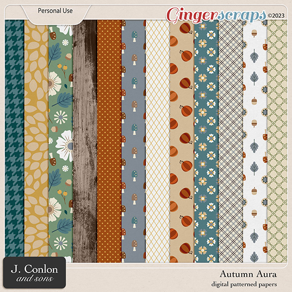 Autumn Aura Patterned Papers by J. Conlon and Sons