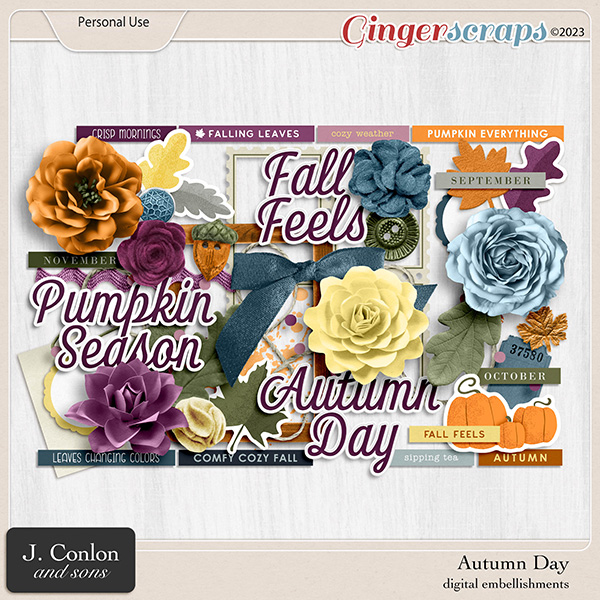 Autumn Day Embellishments by J. Conlon and Sons