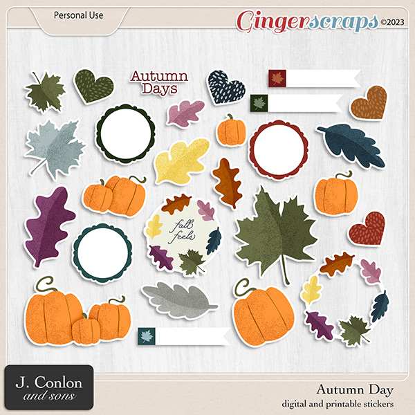 Autumn Day Printable Stickers by J. Conlon and Sons