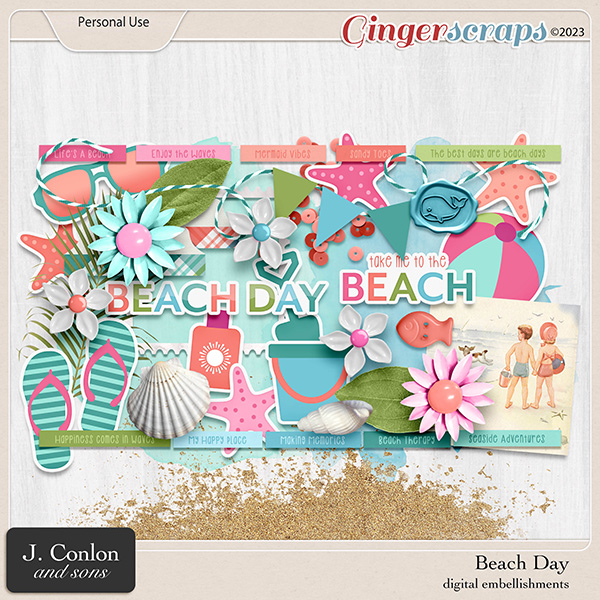 Beach Day Embellishments by J. Conlon and Sons