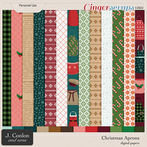 Christmas Aprons Papers by J. Conlon and Sons