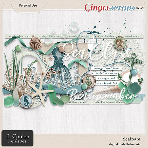 Seafoam Embellishments by J. Conlon and Sons