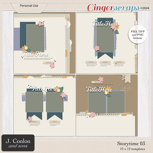 Storytime 03 12x12 Templates by J. Conlon and Sons