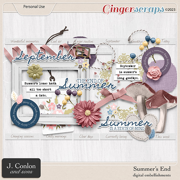 Summer's End Embellishments by J. Conlon and Son