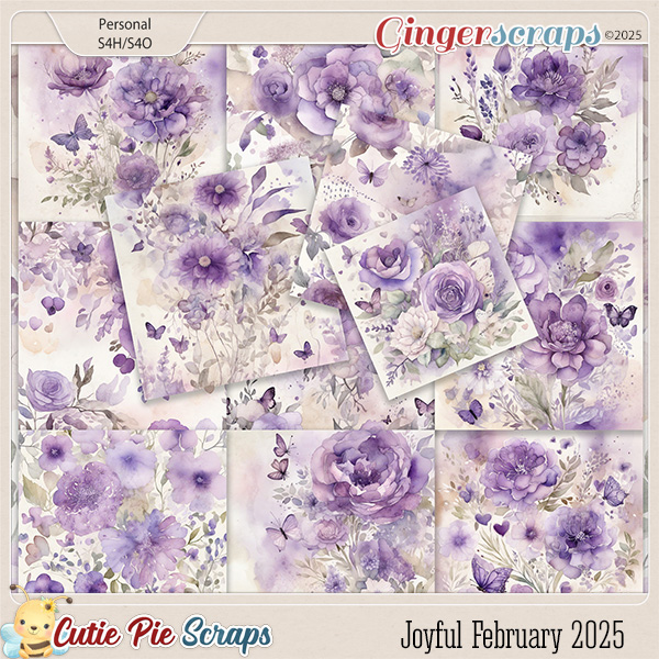Joyful February 2025 Floral Watercolor Papers