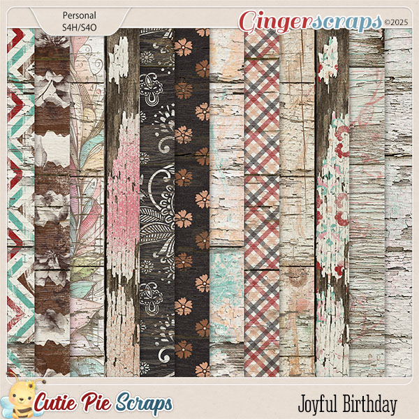 Joyful Birthday Wood Papers