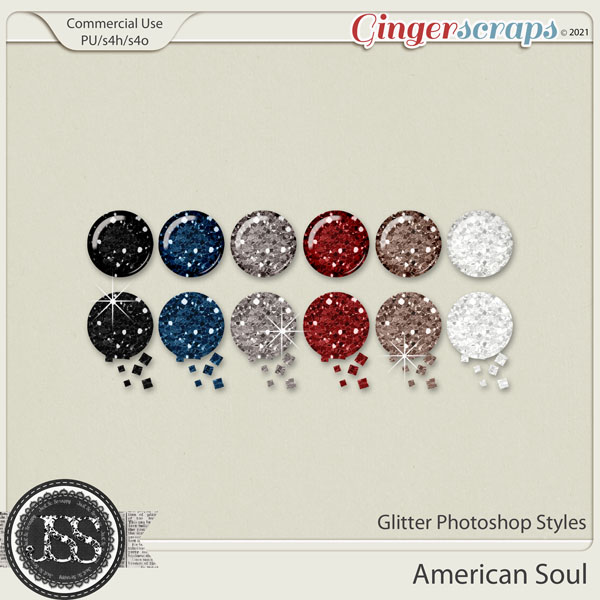 American Soul Glitter CU Photoshop Styles