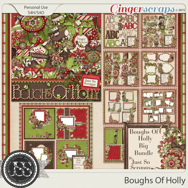 Boughs Of Holly Digital Scrapbooking Collection