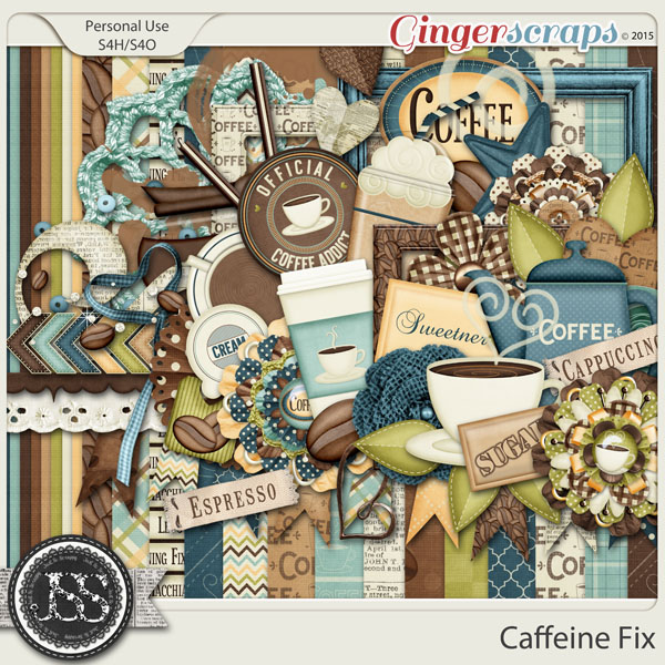 Caffeine Fix Digital Scrapbook Kit