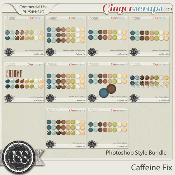 Caffeine Fix CU Photoshop Styles Bundle