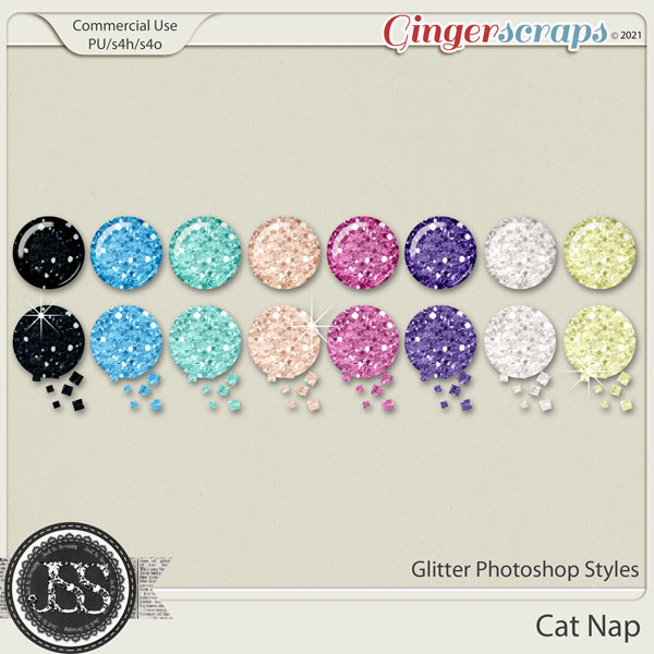 Cat Nap Glitter CU Photoshop Styles