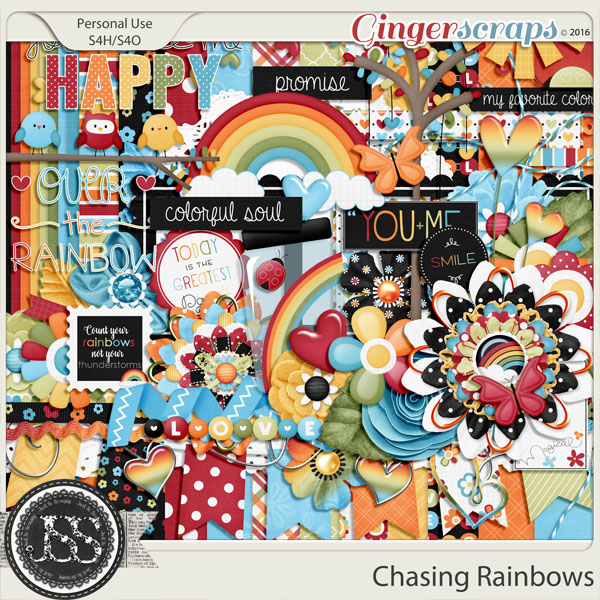 Chasing Rainbows Digital Scrapbooking Kit