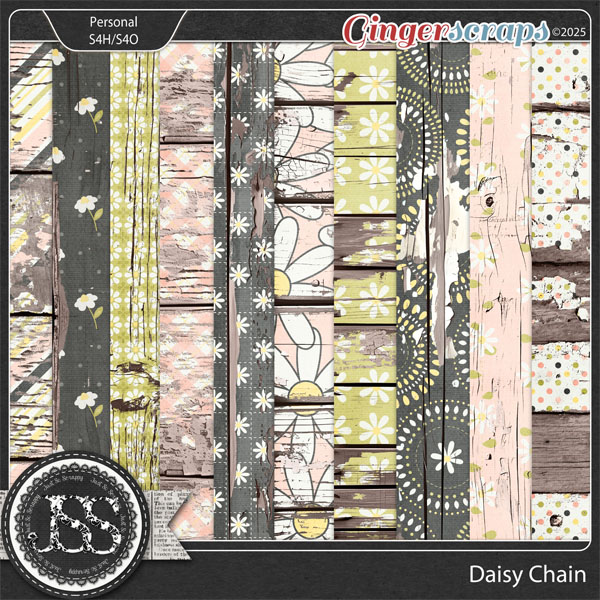 Daisy Chain Worn Wood Papers