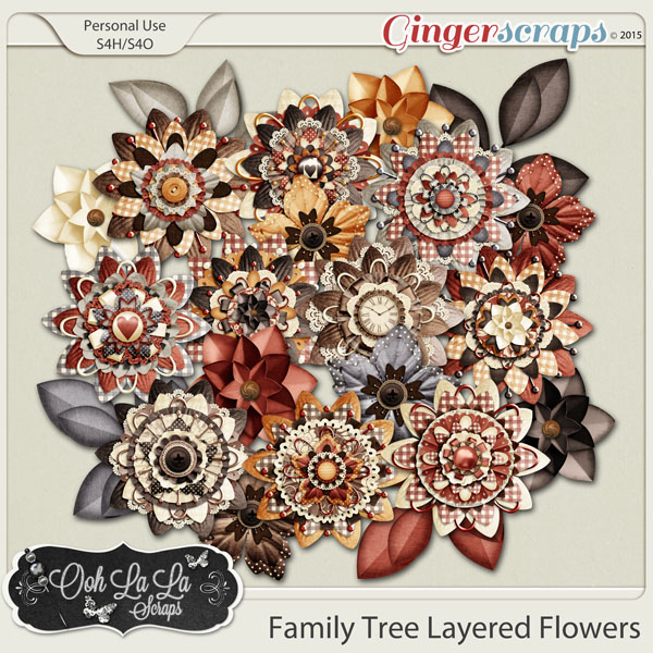 Family Tree Layered Flowers