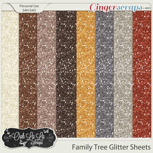 Family Tree Glitter Sheets