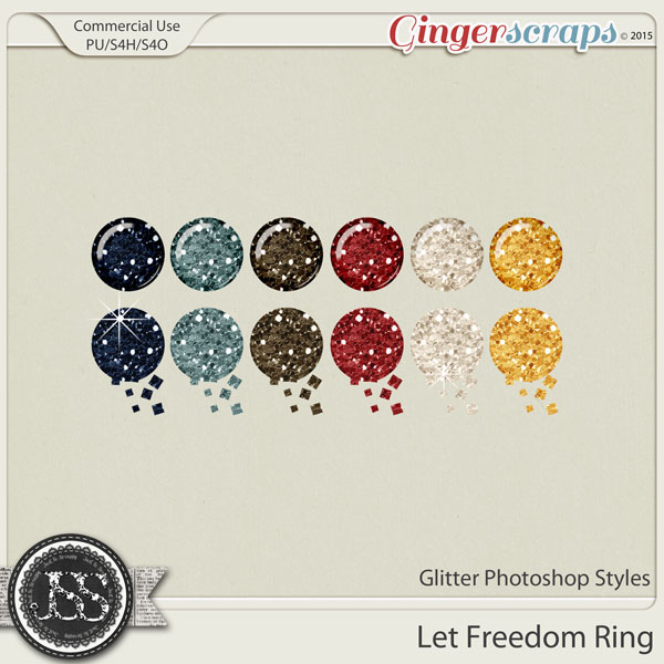 Let Freedom Ring CU Glitter Photoshop Styles