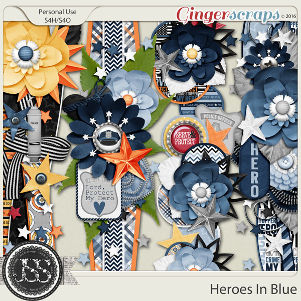 Heroes In Blue Page Borders