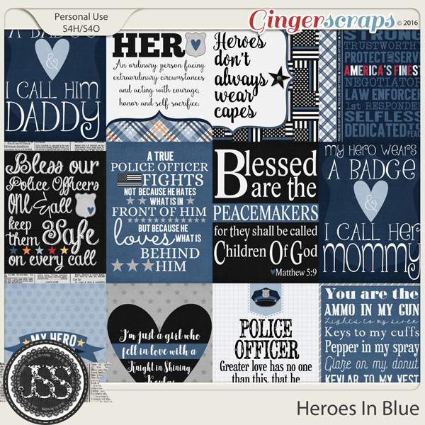 Heroes In Blue Journal and Pocket Scrap Cards