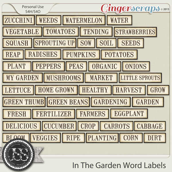 In The Garden Word Labels