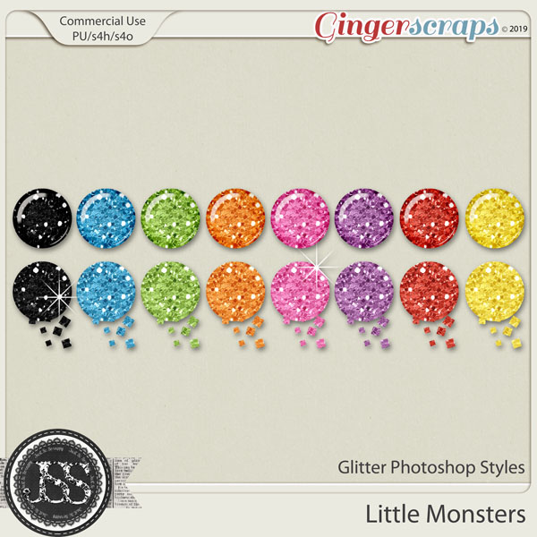 Little Monsters CU Glitter Photoshop Styles