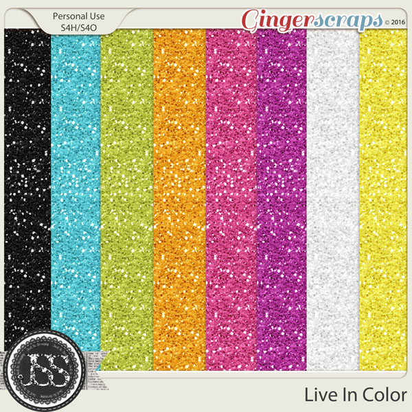 Live In Color Glitter Papers
