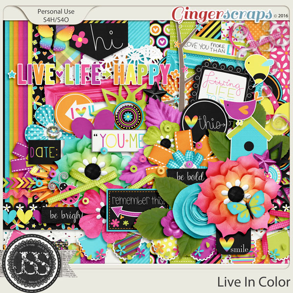 Live In Color Digital Scrapbooking Kit