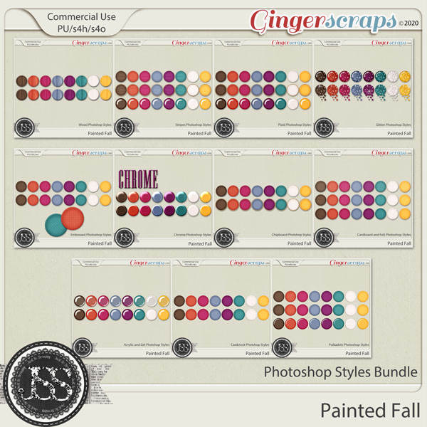 Painted Fall CU Photoshop Styles Bundle 