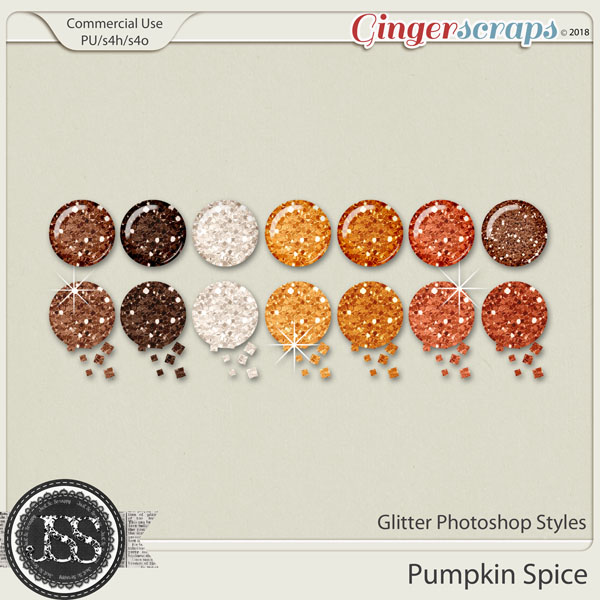 Pumpkin Spice Glitter CU Photoshop Styles