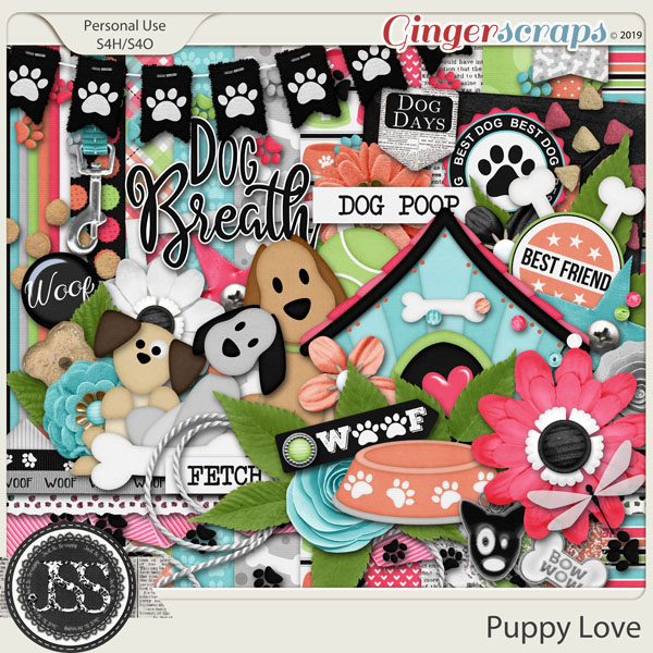Puppy Love Digital Scrapbook Kit