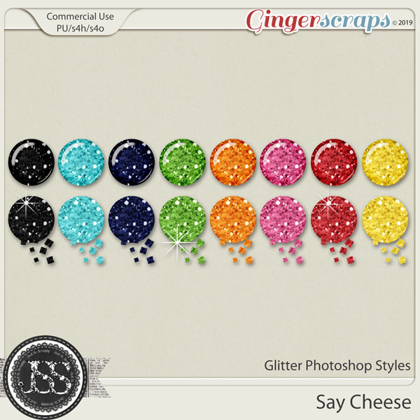 Say Cheese Glitter CU Photoshop Styles