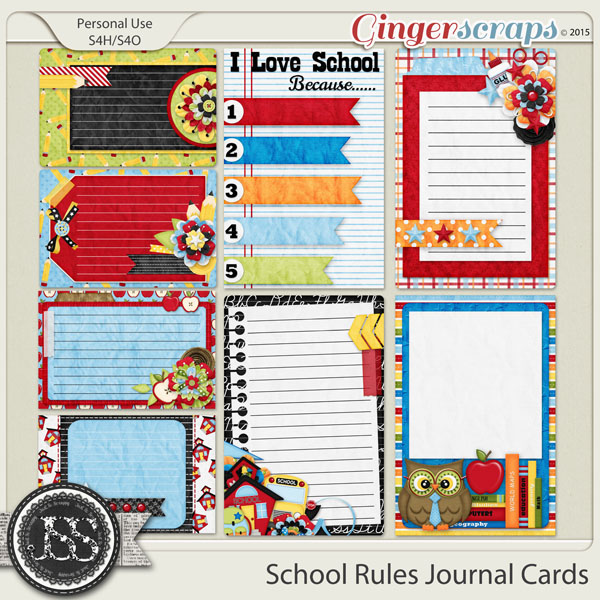 School Rules Journal and Pocket Scrapbooking Cards