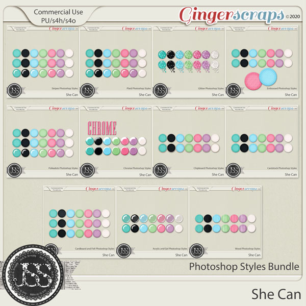 She Can CU Photoshop Styles Bundle