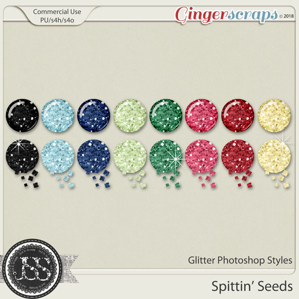 Spittin Seeds CU Glitter Photoshop Styles