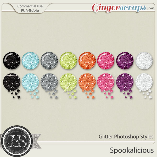 Spookalicious CU Glitter Photoshop Styles