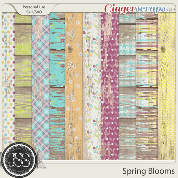 Spring Blooms Worn Wood Papers