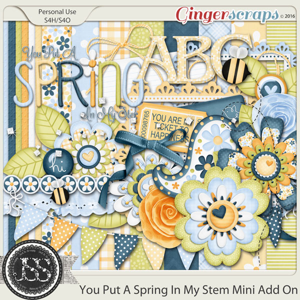 You Put A Spring In My Step Mini Add On Digital Scrapbooking Kit