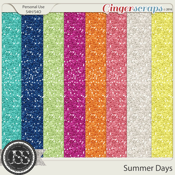 Summer Days 12x12 Glitter Sheets