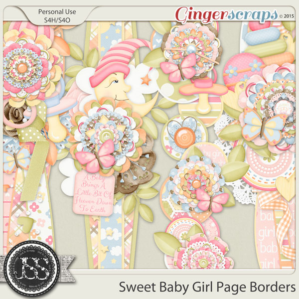 Sweet Baby Girl Page Borders