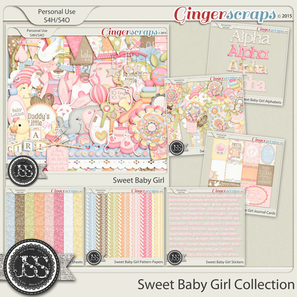GingerScraps :: Bundled Goodies :: Sweet Baby Girl Digital Scrapbooking  Bundle