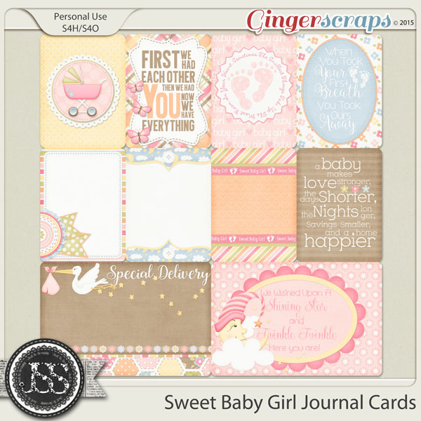 Sweet Baby Girl Journal and Pocket Scrapbooking Cards