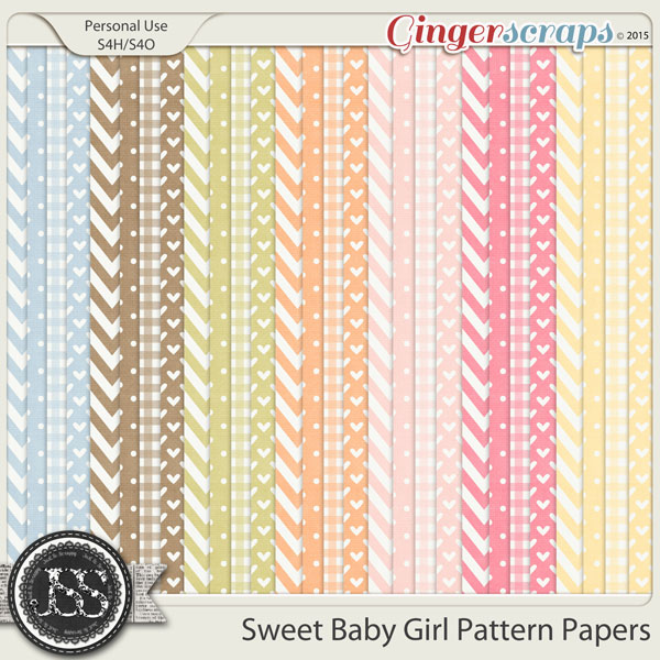 Sweet Baby Girl Pattern Papers