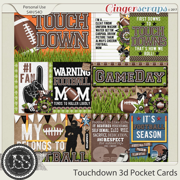 Touchdown 3d Pocket Scrap Cards