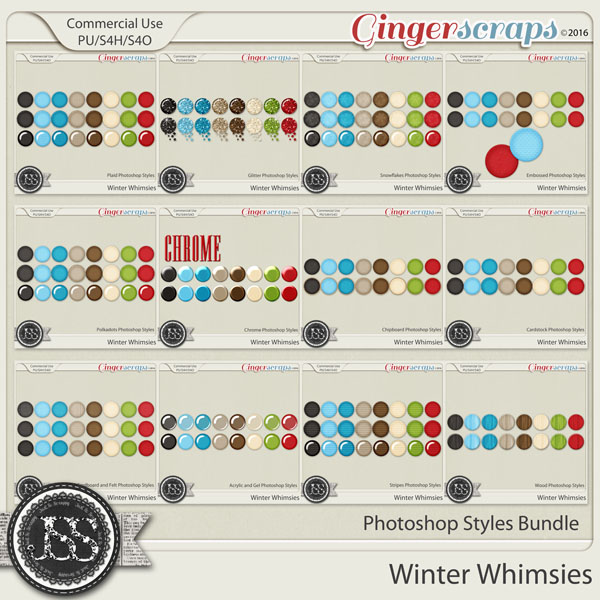 Winter Whimsies CU Photoshop Styles Bundle