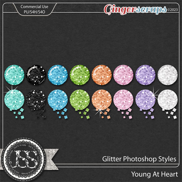 Young At Heart Glitter Photoshop Styles
