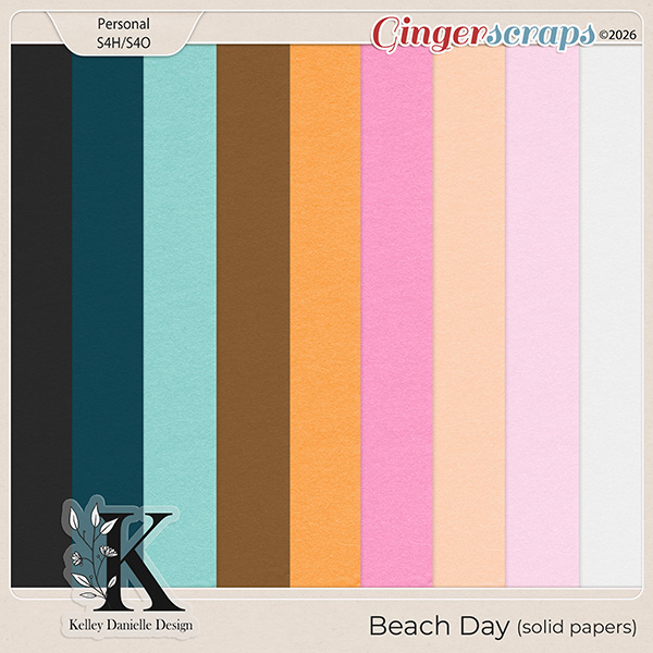 Beach Day Solid Papers Kit by Kelley Danielle Design